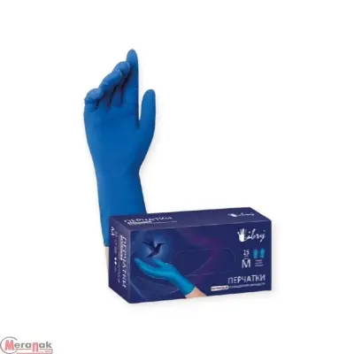 Перчатки Libry, латексные повышенной прочности HIGH RISK,синие,S, KHR001 1/25 Синий - фото
