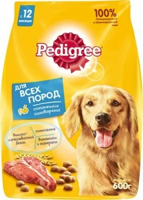 Pedigree корм сухой с говядиной для взрослых собак всех пород 600 грамм  - фото