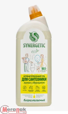 Средство д/мытья сантехники 1,5л, биоразлагаемое "Synergetic" Кристальная чистота (6) 104504  - фото