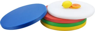 Доска разделочная круглая, полиэтилен, ø 40*3см, синяя YZ-R40BL Синий - фото