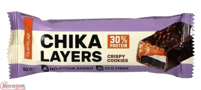 Батончик глазированный ТМ "CHIKALAB" с начинкой"Хрустящее печенье с двойным шоколадом" 60 гр  - фото