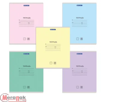Тетрадь ЛИНИЯ 18л. КЛАССИКА NEW (18-9214) цвет.мелов.обл.,1 дизайн в спайке, 5 диз. в коробке (150) Микс - фото
