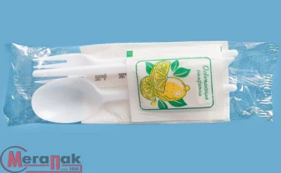 Набор одноразовый столовых приборов №6 Белый - фото