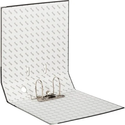 Папка-регистратор ПВХ ЭКО 75мм мет.уг черный, 786248 Черный - фото