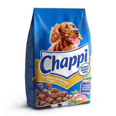 Сухой корм для собак CHAPPI "Сытный мясной обед", мясное изобилиие с овощами и травами, 600г  - фото