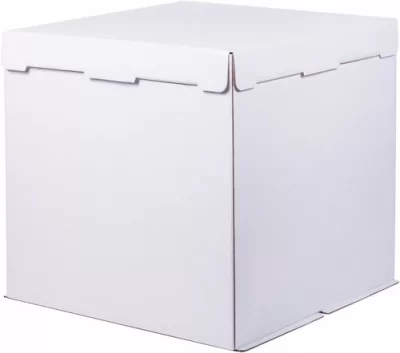 Коробка картонная белая с крышкой 50*50*64 для торта Белый - фото