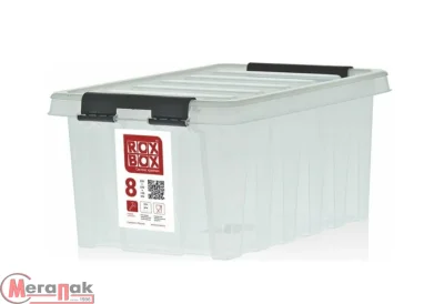 Контейнер Roxbox с крышкой, 8л, прозрачный, 335x220x160, арт. 008-00.07  - фото