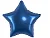 Шар фольгированный Flexmetal (2) (18''/46 см) Звезда, Темно-синий, Сатин,  Воздушные шары Синий - фото