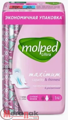 Прокладки Молпед ультра с крылышками супер 14шт  - фото