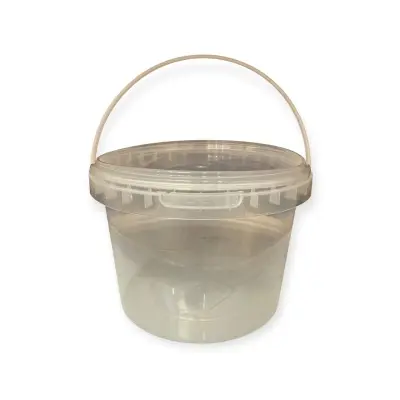 Комплект Ведро 0,5л прозрачное  + крышка д/ведра D-109мм Прозрачный - фото