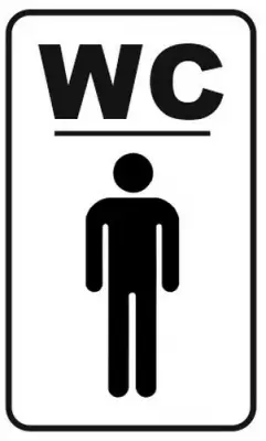 Наклейка "WC муж"  - фото