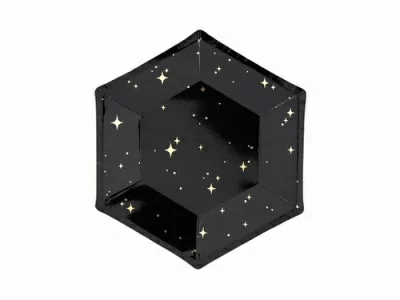 Набор бумажных тарелок «Звезды» черный d20см, 6 шт Черный - фото