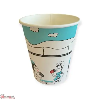 Стакан бумажный 250мл для горячего Встреча D80 5шт Разноцветный - фото