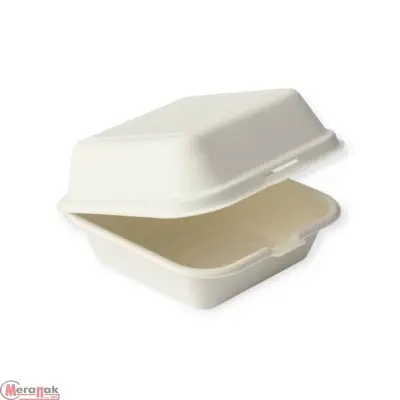 Контейнер эко для гамбургера белый 152*152*85 1/50, В101А Белый - фото