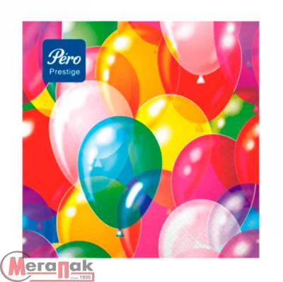 Салфетки Pero Prestige 33*33 3сл 20л*12 Праздник "Вечеринка" 2418  - фото