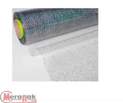 Силиконовое покрытие Dekorelle 209-S, размер 0,6x20м, пог/м блестки серебро/прозр.фон 214209 Серебро - фото