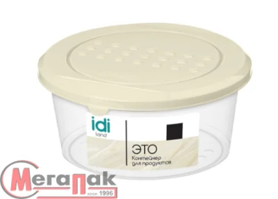 Контейнер для продуктов "Asti" круглый 0,5л (светло-бежевый), арт. 221100525/01 Контейнер для продуктов "Asti" круглый 0,5л (светло-бежевый), арт. 221100525/01 Бежевый - фото