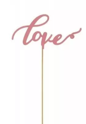 Топпер "Love" розовый15см Розовый - фото