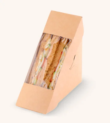 Коробка д/сэндвича 126*126*61 OSQ SANDWICH 60 (50/400) Коричневый - фото