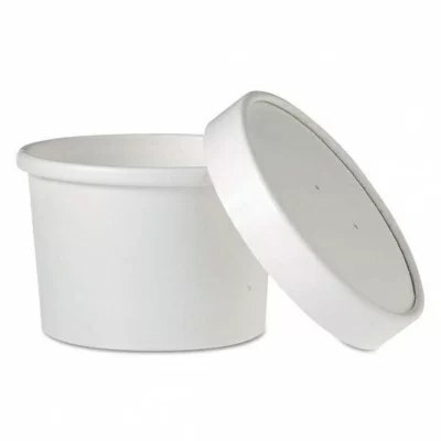Стакан картонный для супа 340мл белый d96мм, 25 шт Белый - фото
