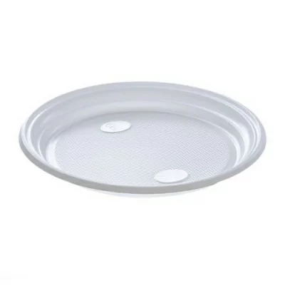 Тарелка 1-секционная белая d205мм P, 100 шт Белый - фото