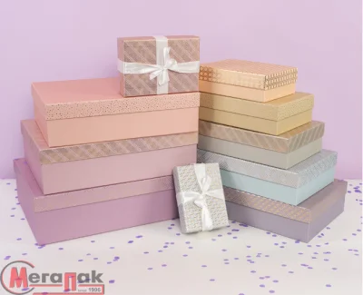 Коробка Нежный цвет, Металлик, 22*16*6,5 см Микс - фото