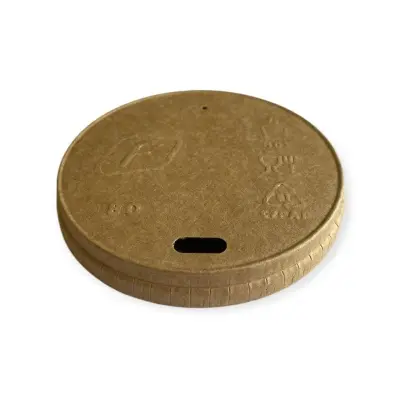 Комплект: Стакан бум. 250мл Крафт+Крышка бум Крафт D-80мм+Трубочка бум.крафт 6*197мм 5штук Коричневый - фото