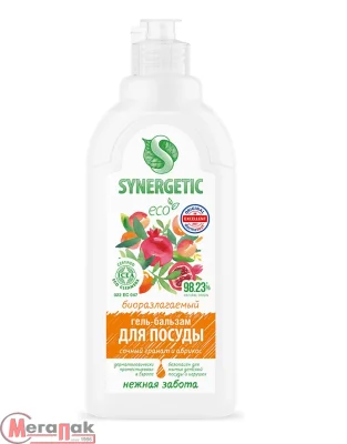 Гель-бальзам д/мытья посуды и детских игрушек 0,5л "Synergetic" Сочный гранат и абрикос (14) 103063  - фото