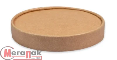 Крышка бумажная крафт Uni 95мм 1/60 Коричневый - фото