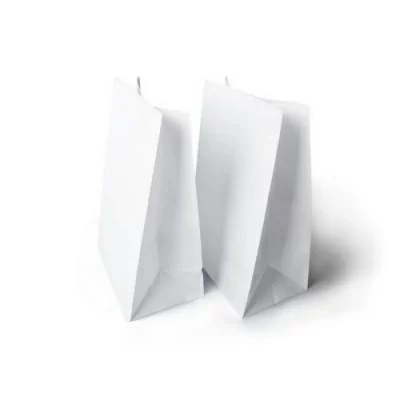 Пакет бумажный 120*80*265мм белый с дном, 100 шт Белый - фото