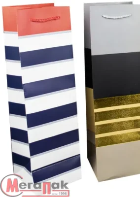 Пакет Люкс 11x38x11 под бутылку, арт. L830  - фото