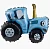 Шар с клапаном (12''/30 см) Мини-фигура, Синий трактор, 5 шт. в уп. ГЕЛ НЕ НАДУВ  - фото