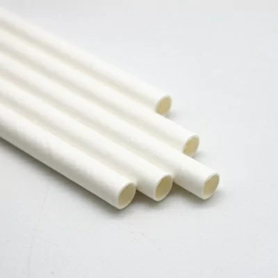 Трубочки бумажные белые 8*230мм, 25 шт Белый - фото