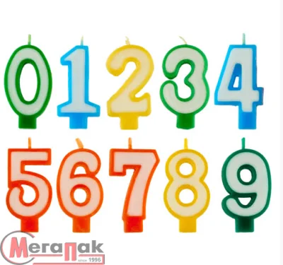 Свеча "Цифра 5"/32 два цвета С-00-94  - фото