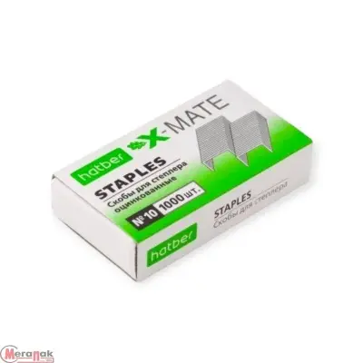 Скобы для степлера Hatber X-Mate №10 1000 скоб 5мм оцинкованные Серебро - фото