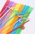 Трубочки для коктейлей (пластик), с длинной гофрой, Ассорти, 12 шт. в упак. Микс - фото