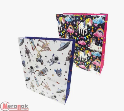 Пакет подарочный бумажный с ручками 53*44*18, арт. D108 Люкс Детский Разноцветный - фото