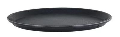 Поднос круглый нескользящий, полиэтилен d35,5см, черный 1400PTBL Черный - фото
