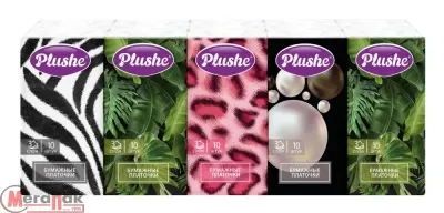 Платочки бумажные Plushe Deluxe 3х-сл, 5066 Белый - фото