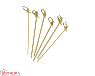 Пика 9см "Узелок" бамбук натуральный 1/100  - фото