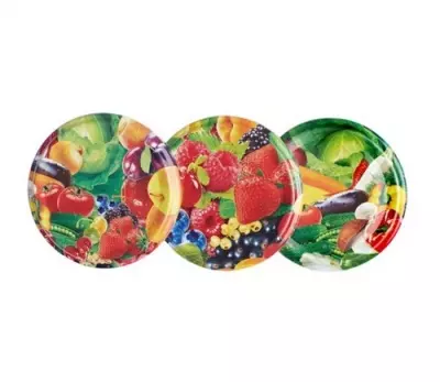 Крышка винтовая d 82 мм фрукты,овощи,ягоды, 10 шт Разноцветный - фото