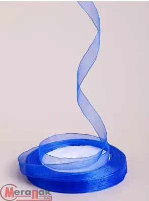 Лента органза 9мм*25ярд синий Синий - фото