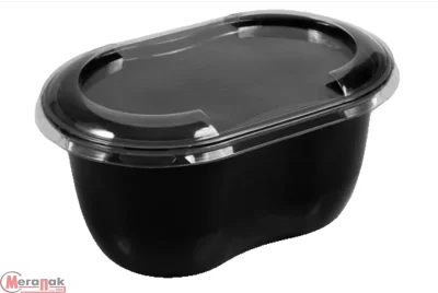 Комплект Контейнер СпК-1409-500 мл черн. + Крышка СпК-1409К, 1шт Черный - фото