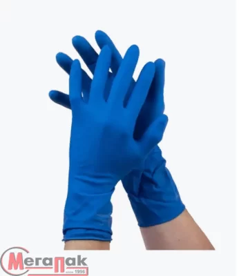 Перчатки Еcolat, латексные хозяйственные, синие, L (50)  Синий - фото