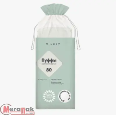 Пуффы косметические E-RASY д/чувствительной кожи, 80шт/уп, 429298 Белый - фото