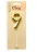 Свеча Цифра, 9 Объемные грани, на шпажке, Золото, Металлик, 4,5*7 + 7 см, 1 шт. с держат., 803069  - фото
