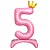 Шар фольга Falali (32''/81 см) Цифра, 5 Золотая корона, на подставке, Розовый, 1 шт.в уп.(надув воздухом) Розовый - фото