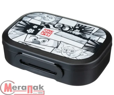 Ланч-бокс с декором "Смешарики", 180x130x50мм, 0,98л (черный), 431335913 (12) Ланч-бокс с декором "Смешарики", 180x130x50мм, 0,98л (черный), 431335913 (12)  - фото