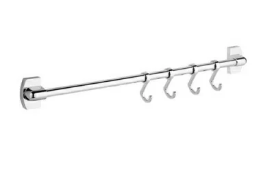 Крючки-бегунки 4 шт на рейлинге 30 см Серебро - фото