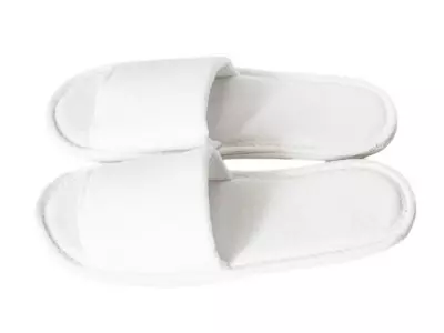 Тапочки Бизнес Велюр открытый мыс, 42 размер Белый - фото